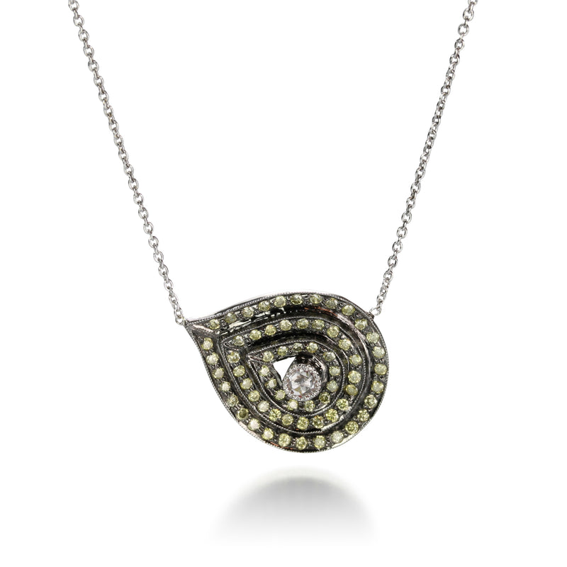 Sethi Couture Green Diamond Plume Necklace | Quadrum Gallery