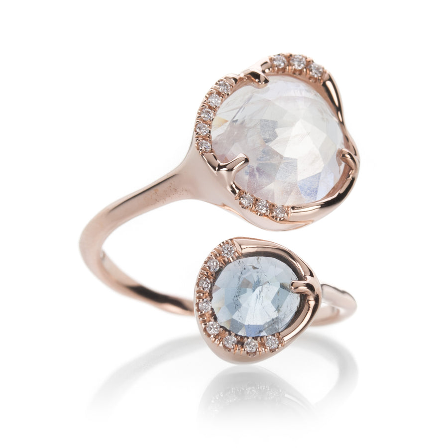 Sirciam Moonstone and Tourmaline Ocular Ring | Quadrum Gallery