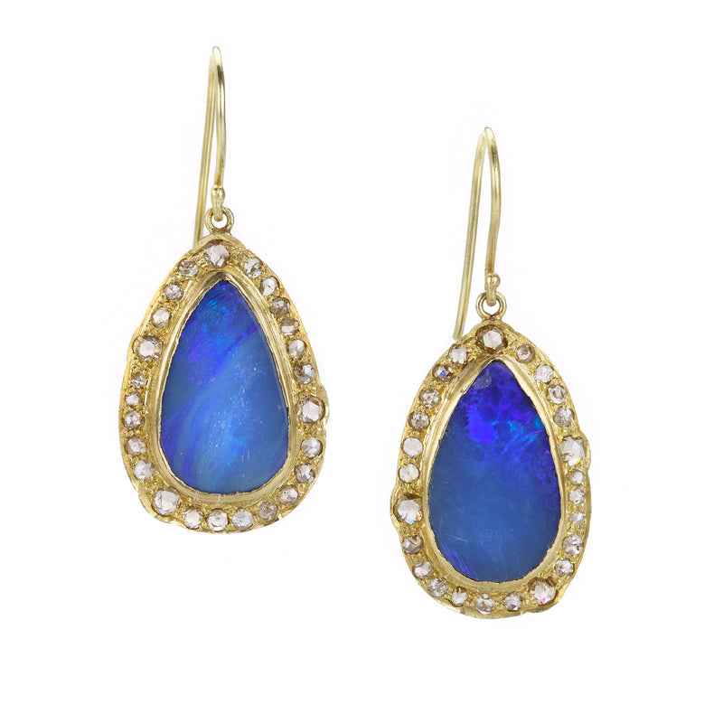 Sophie Theakston Opal and Diamond Drop Earrings | Quadrum Gallery
