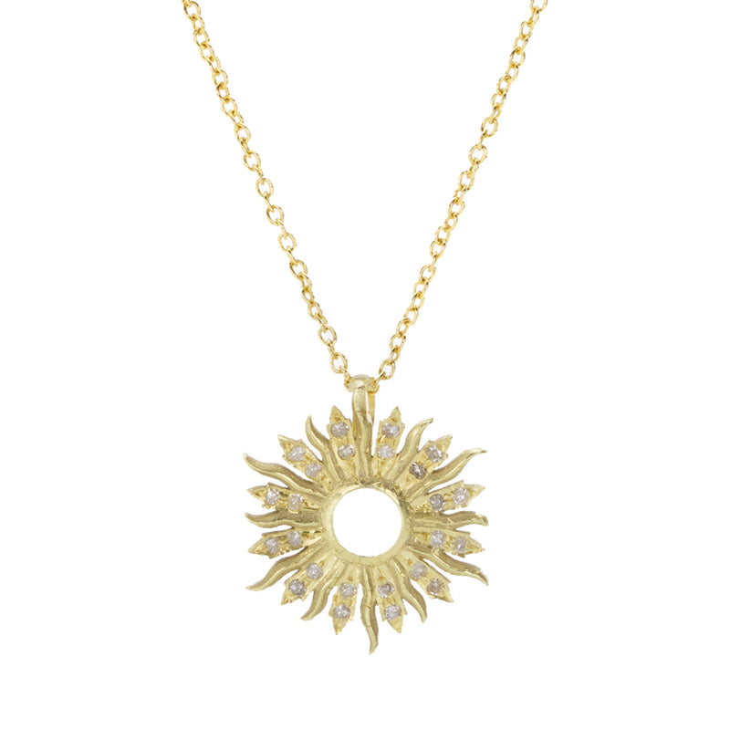 Sophie Theakston Small Diamond Sunburst Pendant Necklace | Quadrum Gallery