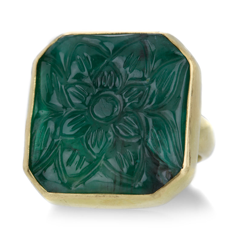 Sophie Theakston Carved Emerald Ring | Quadrum Gallery