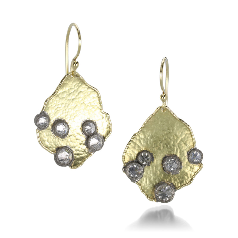 Todd Pownell Kite Shaped Gold Earrings with Inverted Diamonds | Quadrum Gallery