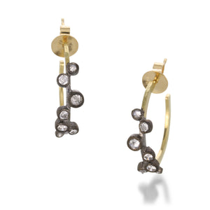 Todd Pownell Darkened Bezel Hoops Earrings | Quadrum Gallery