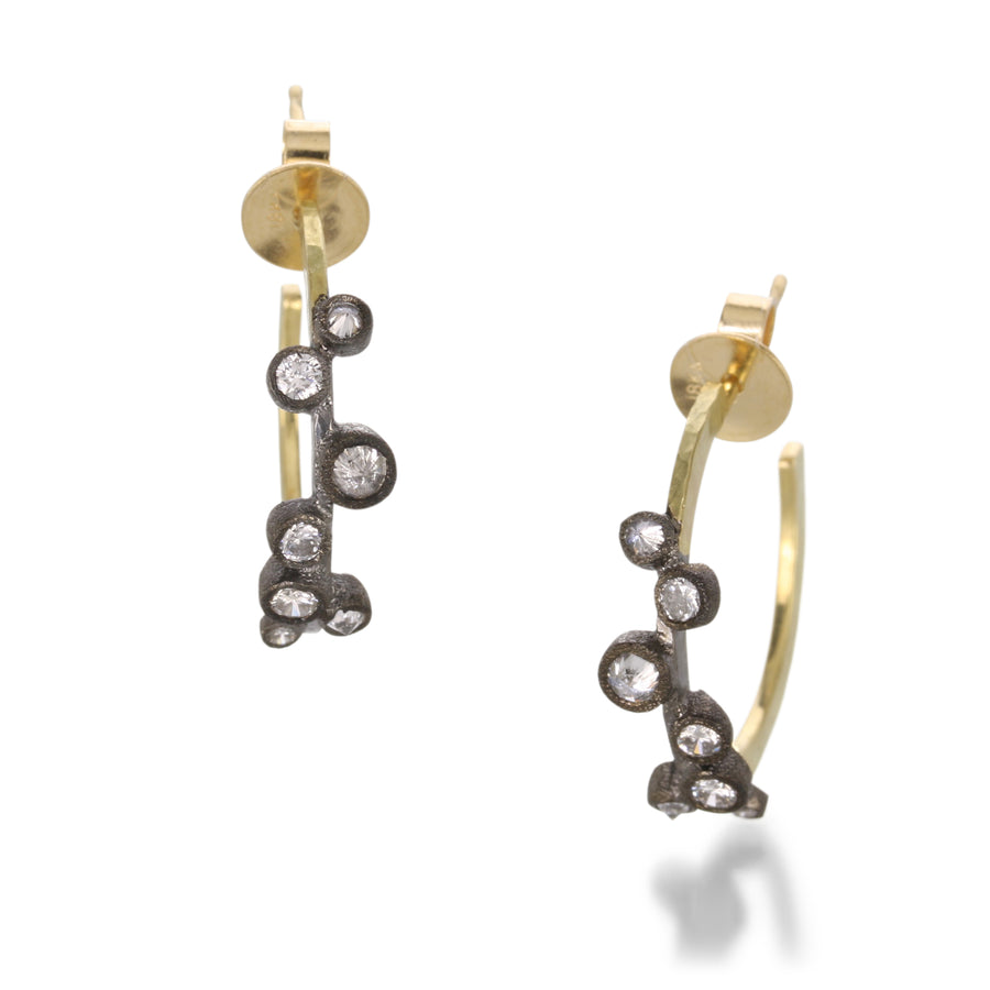 Todd Pownell Darkened Bezel Hoops Earrings | Quadrum Gallery