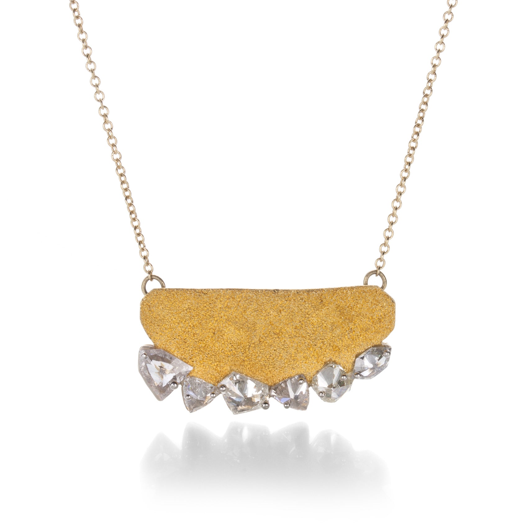Inverted Diamond Shape Todd Pownell 24k Textured Pendant with Inverted Diamonds | Quadrum Gal ...