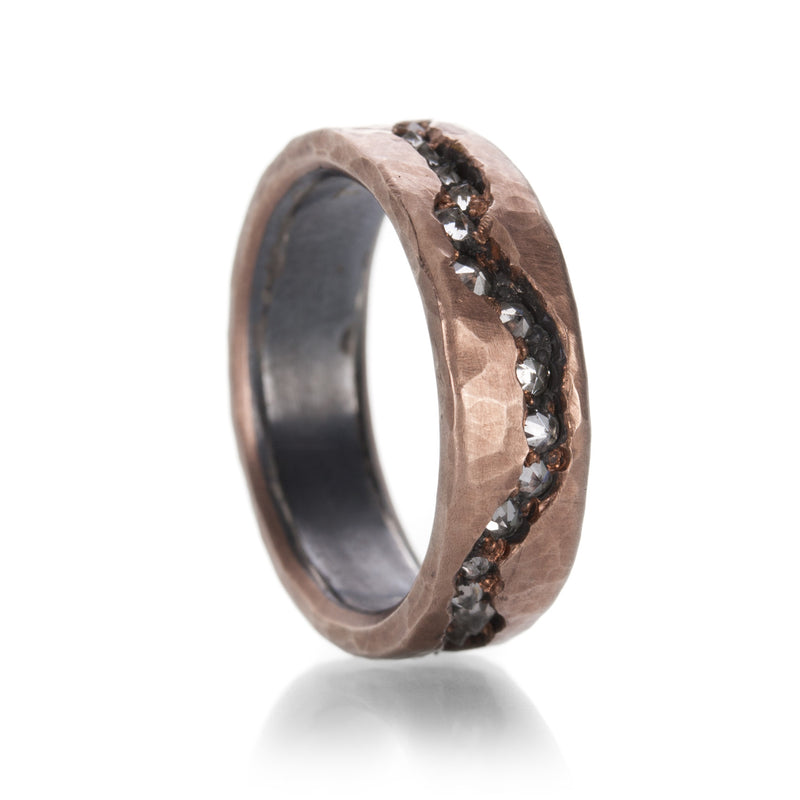 Todd Pownell Rose Gold Fissure Band with Diamonds | Quadrum Gallery
