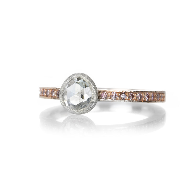 Todd Pownell Rose Cut Diamond Ring with Pink Diamond Band | Quadrum Gallery