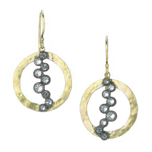 Todd Pownell Diamond Hammered Circle Earrings | Quadrum Gallery