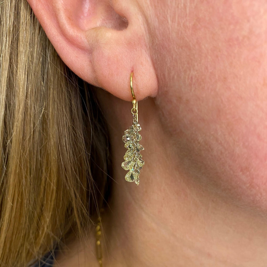Todd Pownell Pear Shaped Yellow Diamond Drop Earrings | Quadrum Gallery