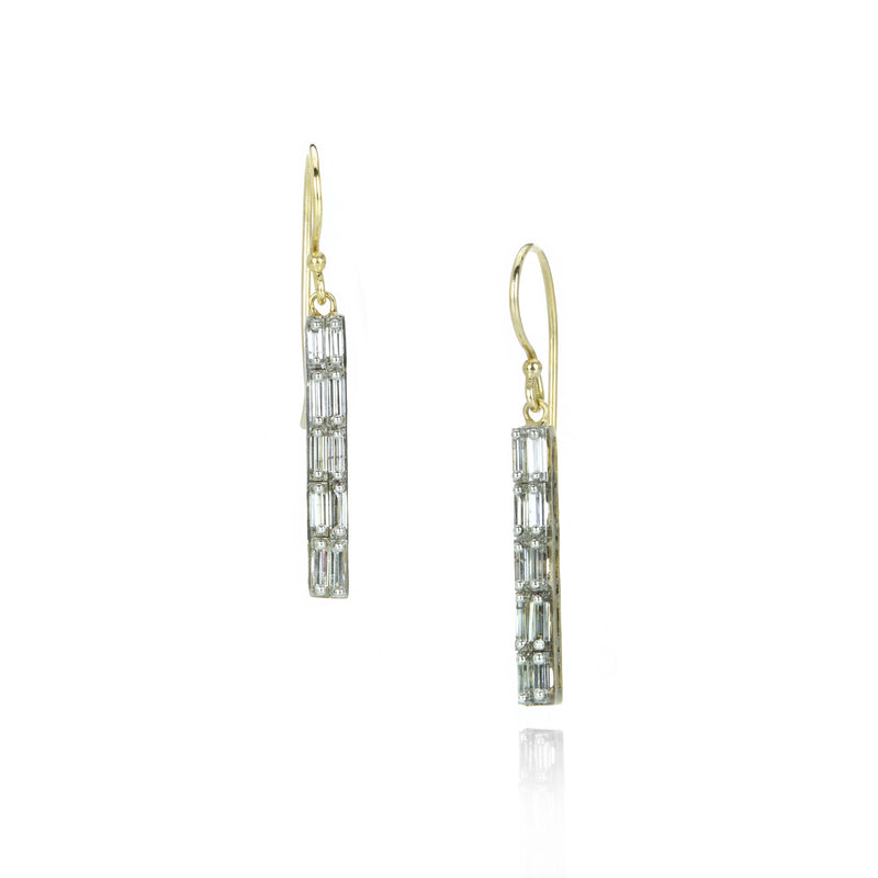 Todd Pownell Linear Baguette Diamond Drop Earrings | Quadrum Gallery
