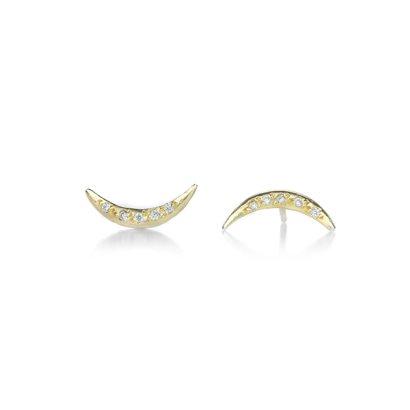 Victoria Cunningham Diamond Crescent Moon Stud Earrings  | Quadrum Gallery